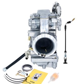 SVKCAR HSR 45MM Carburetor & Choke Cable for Evo Twin Cam Electra Super Tour Wide Glide Road King Low Rider Sportster Softail TM45 Polished Carb