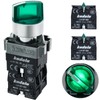 10Amp 3 Position Rotary Switch with Green LED Light 22mm