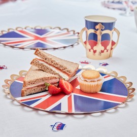 Ginger Ray Union Jack Coronation Party Paper Plates - 8 Pack