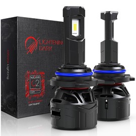 LIGHTENING DARK 9012 Bulb, HIR2 9012 Fog Light 600% Brighter Plug & Play 6500K Xenon White 360° Adjustable Light for Car with Cooling Fan, Pack of 2