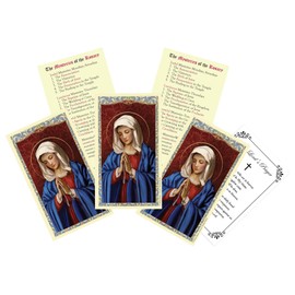 Trendzeen Rosary Mystery Cards - with The Lord's Prayer - 5 Laminated Double Sided Rosary Mysteries Prayer Card - 6 Items Set