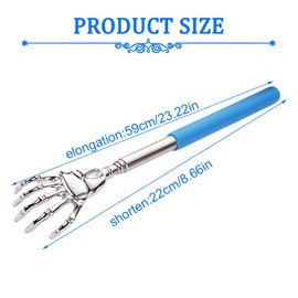 AEIOPRS Telescopic Back Scratcher, Stainless Steel, Extendable, Back Scraper, Scratching Hand for Head and Back Massage