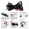 Motorcycle LED Work Light Switch Wiring Harness 12V 40A for