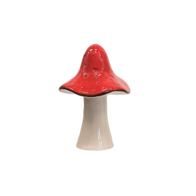 Fyne-Finds Ceramic Mushroom Autumn Fall Toadstool Red & White Painted