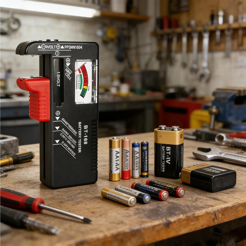 2Pcs Battery Tester Checker, Universal Battery Checker for AA AAA