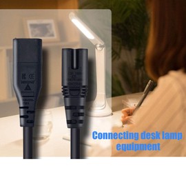 320 C8 to C7 Power Extension Adapter Cord Male to Female with Switch, 0.98ft for Desk Lamp, Speakers, Monitors