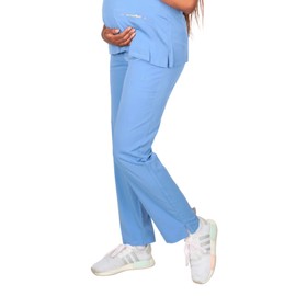 IguanaMed Women's 8520 Quattro Maternity Cargo Pant Ciel Blue M