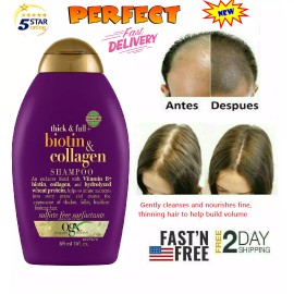 Biotin & Collagen Shampoo Tratamiento Para La Caida Del Cabello Shampoo Crecer Pelo Biotina Y Colageno New