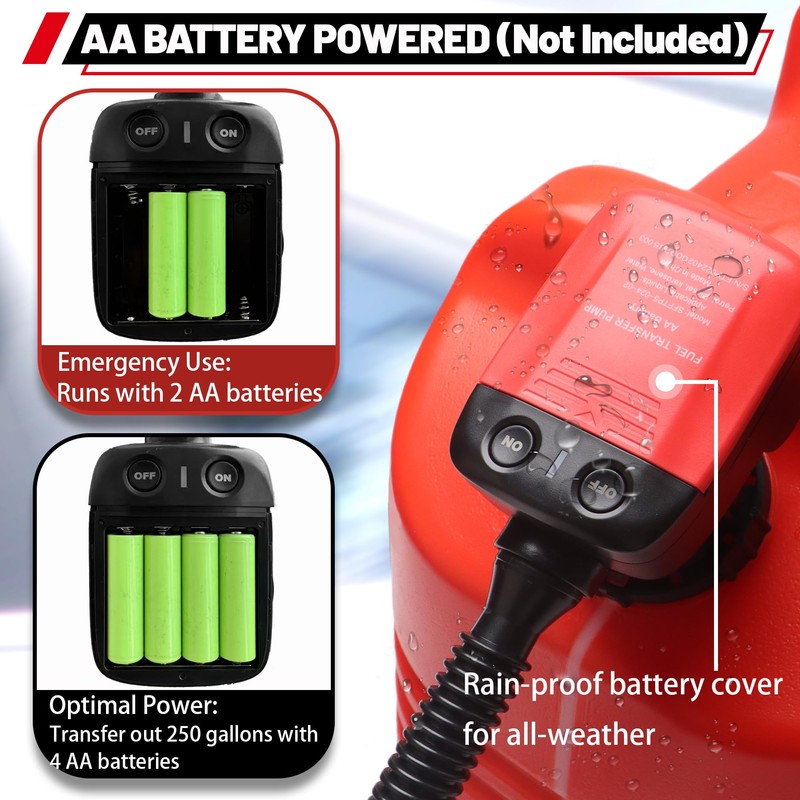 PUMPTOR Fuel Transfer Pump Battery Powered Gas Pump With Automatic