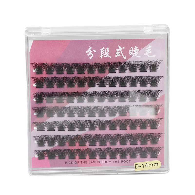 84 Clusters 14mm False Eyelashes D Curly Dense Hair DIY
