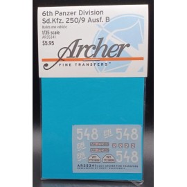Archer | No. AR35341 | 1:35 6th Panzer Div. Sd.Kfz. 250/9 Ausf B Transfers