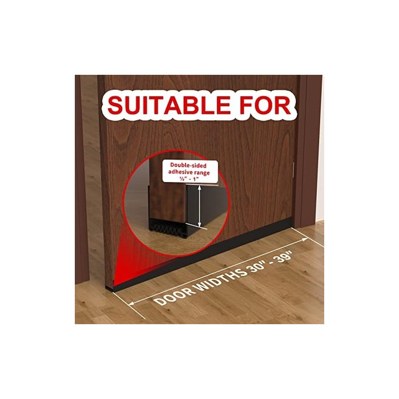 Door Draft Stopper, 39” Length Cuttable Weather Stripping Seal, Strong
