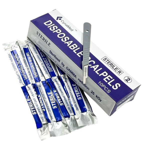 Disposable Scalpel Knife #15 - Ten Individually Wrapped Sterile Scalpels
