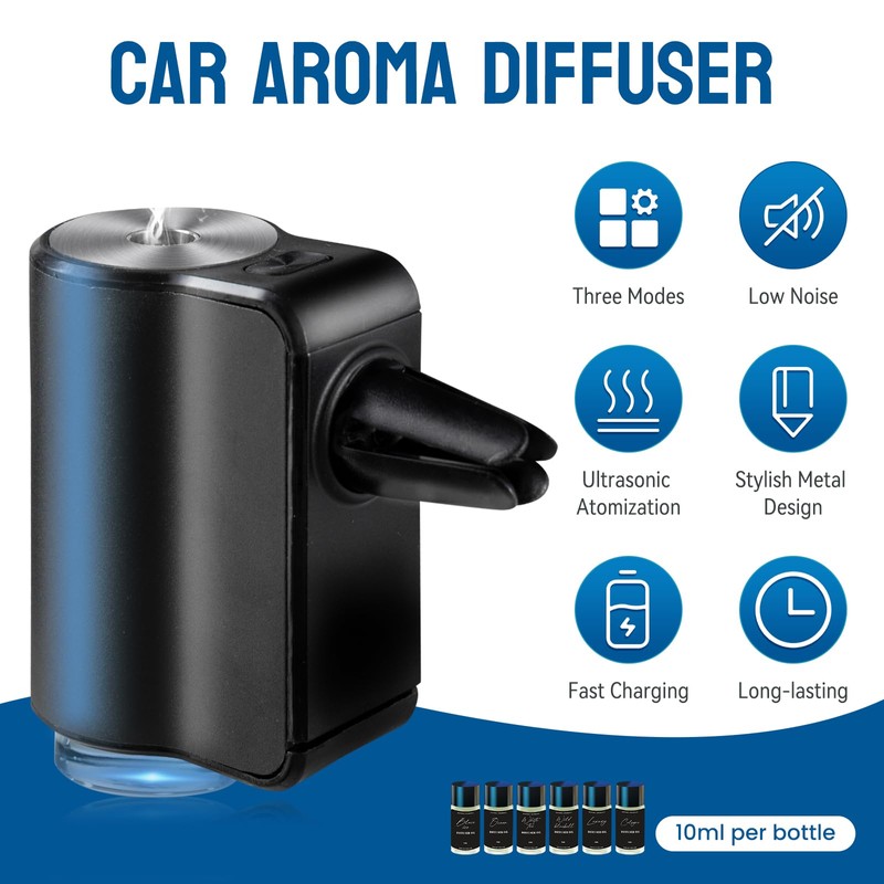 Featwell Car Air Freshener, Three Adjustable Modes Intelligent Car Aroma
