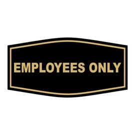 Fancy Employees Only - Letrero (negro/dorado) - Pequeño