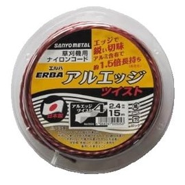 SANYO METAL No. 0505 Elba Al-Edge 4 Twist Nylon Cord for Grass Mowers 0.9 inches (2.4 mm) x 59.4 ft (15 m)