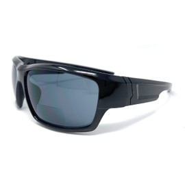 The Tucson Bifocal Sun Reader Sport & Wrap-Around Reading Sunglasses + 3.00 Glossy Black