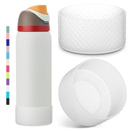 2PCS Diamond Silicone Boot for Owala Water Bottle 24 oz 32 oz 40 oz, Anti-Slip Protective Sleeve for Owala Twist,FreeSip and Flip Stainless Steel Water Bottle, BPA-Free, Dishwasher Safe, Accessories