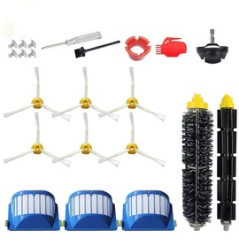 Piezas de Repuesto para iRobot Roomba Serie 600 610 620 650 675 677 692 671, Kit de Accesorios para Aspiradoras-Incluye 6 Cepillos Laterales, 3 Filtros, 1 Rueda Giratoria Delantera, Cepillo de Cerdas