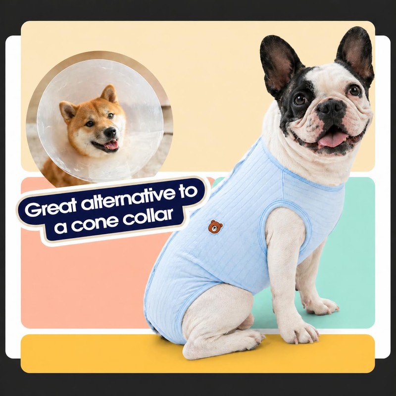 Paipeper French Bulldog Recovery Suit, Professional Dog Surgery Suit for
