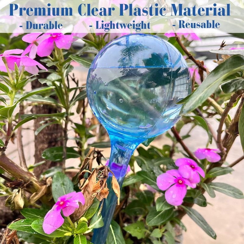 MOONSOUND Small Plant Watering Globes, 6pcs Plastic Plant Watering Devices,