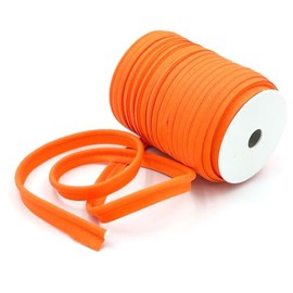 Craft Cult Medium 14mm Wide Plain Piping Bias Binding Piped Trim - 25 Metre Roll (84 - Clementine Orange)