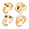 Set Anillos 4 piezas Ajustables, Acero Inoxidable con Baño de