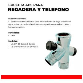 IML Cruceta Para Regadera Convencional Y De Teléfono Plástica Color Cromado