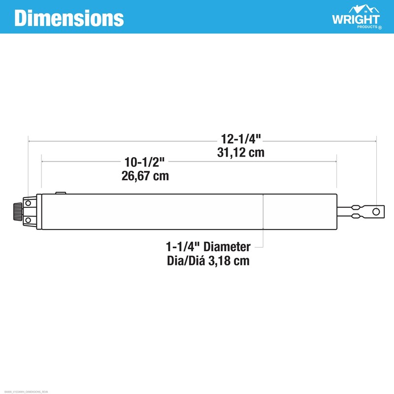 Wright Products Pneumatic Storm Door Closer & Push Button Latch