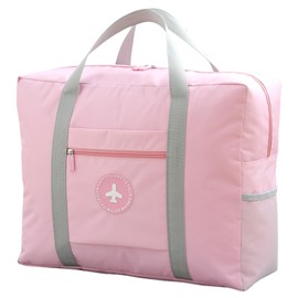 INVODA Travel Bag Foldable Duffle Bag Spirit Airlines Personal Item for Women Men Lightweight Short Trip Carry On Bag Sports Gym Tote Weekender Overnight (1002 Pink)