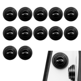 DACIRTY 12 PCS Door Shock Absorber Cushion, Noise Reducing Silicone Door Edge Protection Cushion, Adhesive Backed Installation Replacement Accessory for Most Cars Trucks (Black)