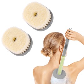 Ainiv 2 Pack Back Scrubber for Shower, Long Handled Shower Brush with Soap Dispenser, Exfoliating Body Scrubber for Wet or Dry Brushing, Shower Brush with Soft Bristles（Yellow & Green）