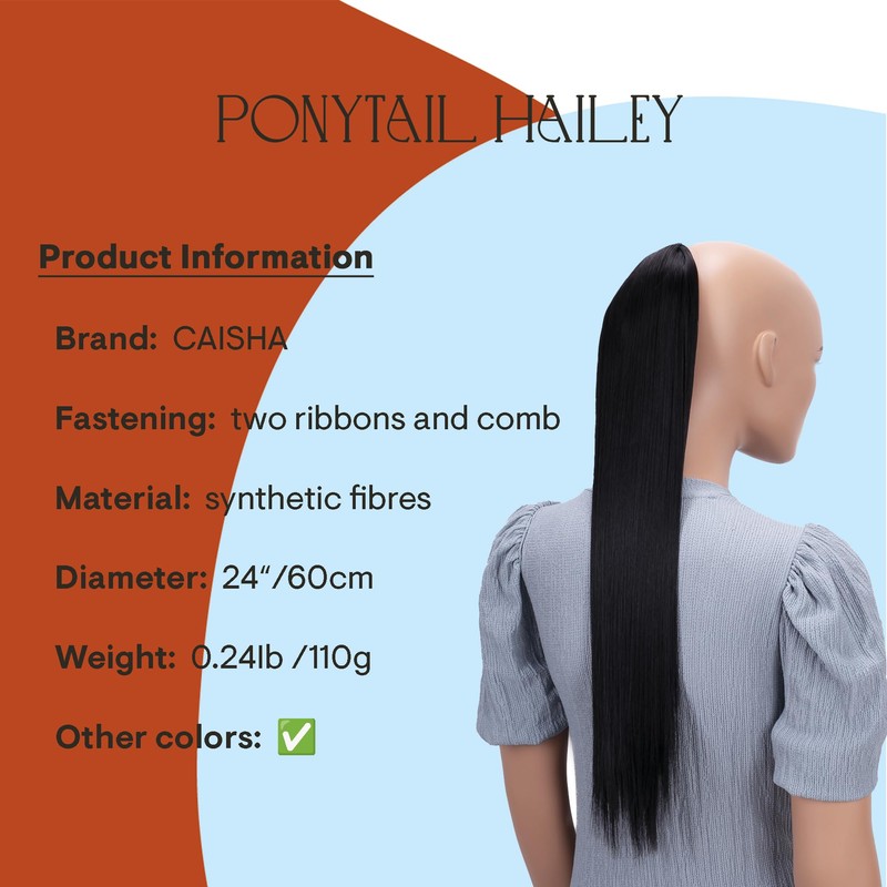 PRETTYSHOP 60 cm Hairpiece HC14, Straight Ponytail Braid Hair Extension,