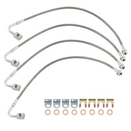 maXpeedingrods Extended Brake Lines for Jeep Wrangler JK 2-Door 4-Door 2007-2018, JK JKU 2WD 4WD for 4-6" Lifts, Front & Rear Stainless Steel Braided Brake Lines