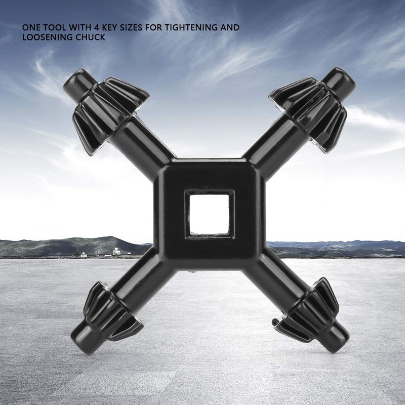 Drill Chuck Key, 4-Way Chuck Key, 4-Way Multifunctional Steel Chuck