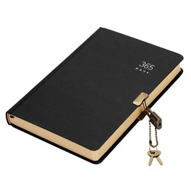 A5 Journal with Lock and Key for Men Women Vintage Notepad Journal with Lock Secret Diary Blank Writing Book Kraft Paper Personal Planner Travel Organizer for Home School Office, 5.5 x 8.2inch