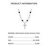 VUENISIMAA Cross Pearl Necklace for Men Stainless Steel Necklace 10mm