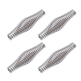 LIFTATAPA 4Pcs BBQ Spring Handle, Stainless Steel Cool Touch Stove Spring Handle Grip, Heavy Duty BBQ Handles for Wood Stoves, Barbecue Smokers, Grills, Pits, Cabinets(Silver)