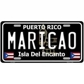 Maricao Puerto Rico Metal License Plate Car Decor (White)