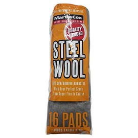 16 x Steel Wool Grade #1#0#00#00#00#0000 16 High Quality Steel Wire Wool Pads for Cleaning, Polishing and Polishing Metal, Wood and Automotive Bodies (Extra Fine #000)