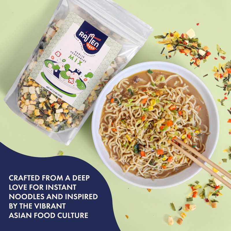 Ramen Eats Garlic Tofu Vegetables Dried Ramen Toppings for Noodles,