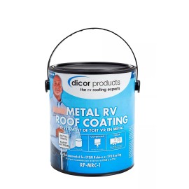 Dicor 1 Gallon White Elastic RV Roof Coating for Metal Roofing Reflective Protection