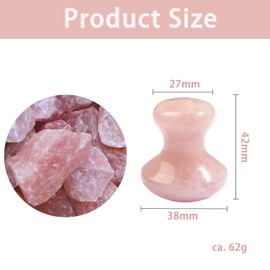 FANXIYA Gua Sha Mushroom Shape Massage Tool Made of Natural Jade Rose Quartz, Face Massage Stone and Eye Massager, Gua Sha Massage Stone Mushroom Shape, Ideal for SPA Relaxing Skin Care
