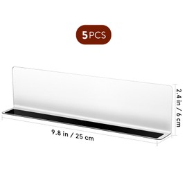 Baluue Divisor de estantes de plástico, separadores de estantes, 5 piezas en forma de L para supermercado, tienda minorista