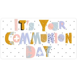 Pictura Shimmering It's Your Communion Day First / 1st Communion Money Holder Congratulations Card