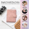 Porta Pasaporte Rosa, con Bloqueo RFID, Cuero PU Impermeable