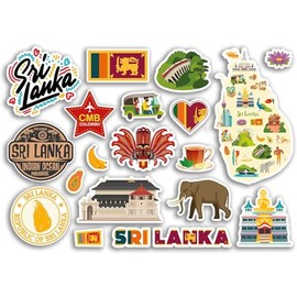 Sri Lanka Aufkleber Set A5 Blatt Vinyl Aufkleber für Gepäck Laptop 79019