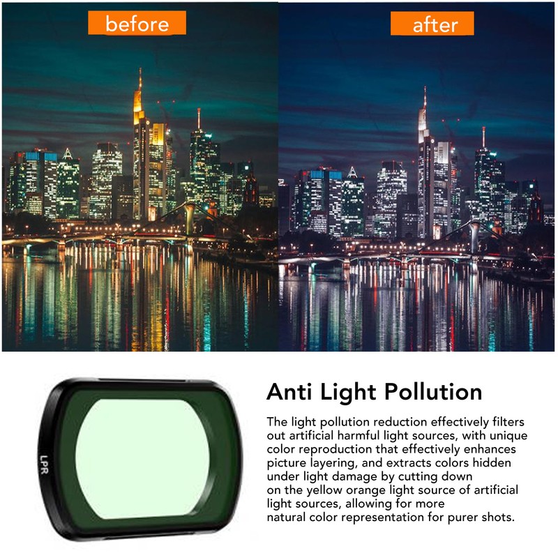 Light Pollution Reduction Filter for Osmo Pocket 3 Optical Glass
