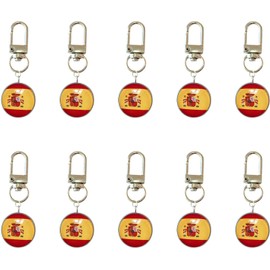 Juego de 10 llaveros de fútbol con banderas, recuerdos de eventos de fútbol 2026, elegante llavero de aleación y acero inoxidable