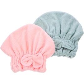 Gorras para Cabello Seco de Coral Fleece para Mujer, 2 Piezas Diseño Adorable y Secado Rápido, Suaves y Amigables Piel, Ideales para Baño